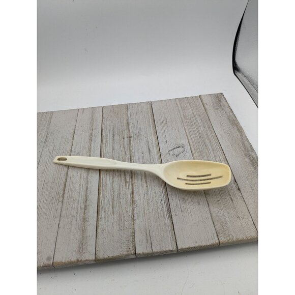 Vintage Foley #4 Almond Nylon Plastic Slotted Spoon 11" - Picture 1 of 6